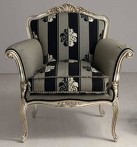 Кресло SISSI, отделка серебро, ткань CAT. EXTRA ART. REGAL DESIGN COL. 202 и ART. REGAL LINE COL. 202, арт. KM.ACH.CL.19, KEOMA